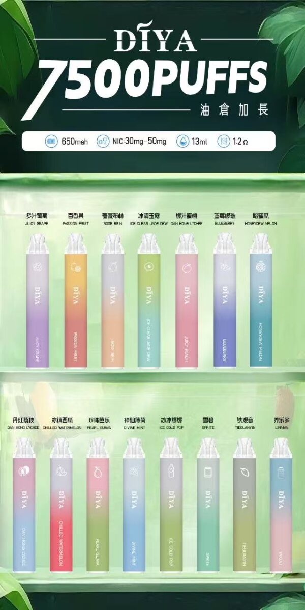DIYA抛棄式02 DIYA 叮啞 7500口拋棄式 | 極致順口好抽 | 台灣現貨